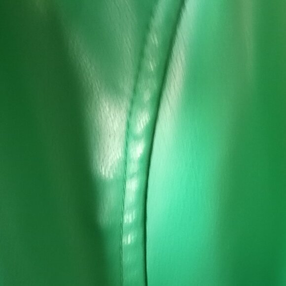 Faux Leather Cropped Moto Jacket Green Size L NWOT - Picture 11 of 16